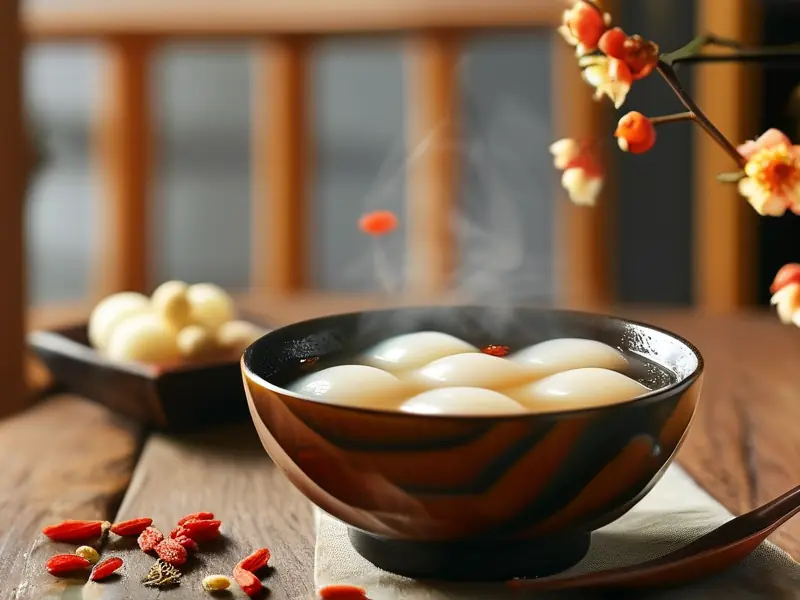 酒汤圆的成品图