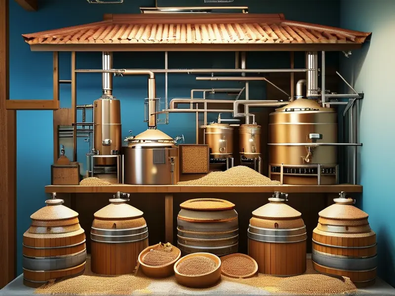 传统酿酒工艺流程示意图