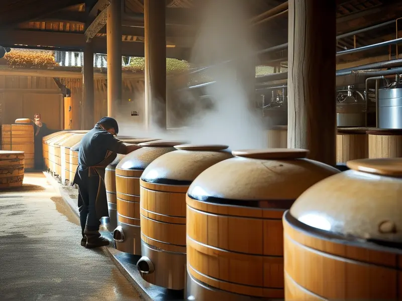 传统酒精制作过程实拍：发酵与蒸馏环节