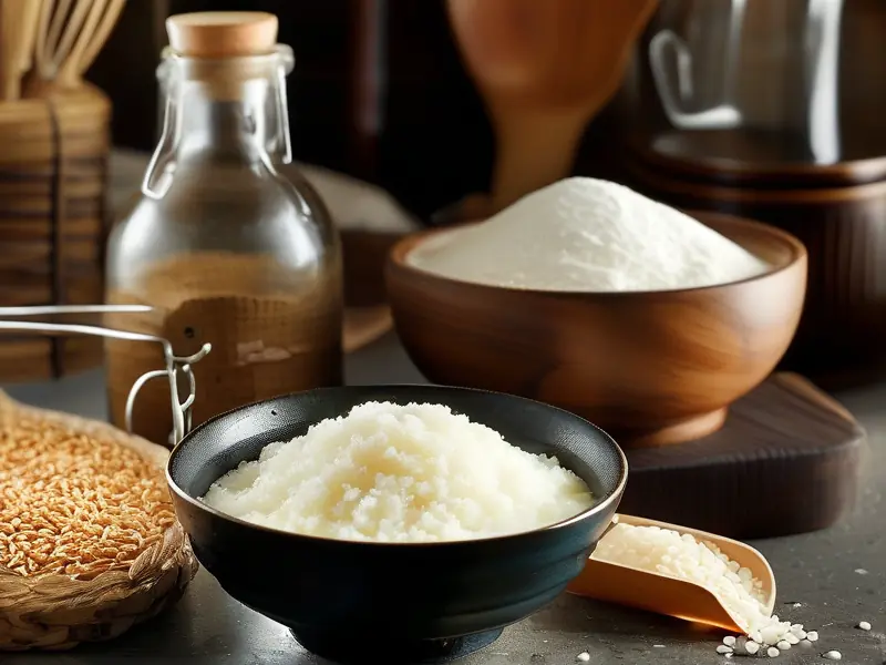 酒酿制作材料与成品展示