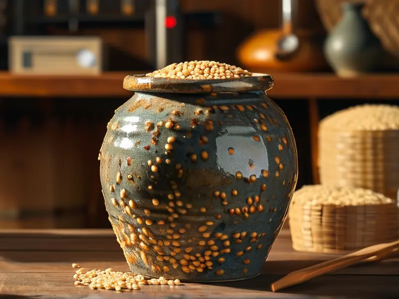 传统酒曲发酵米酒过程实拍图