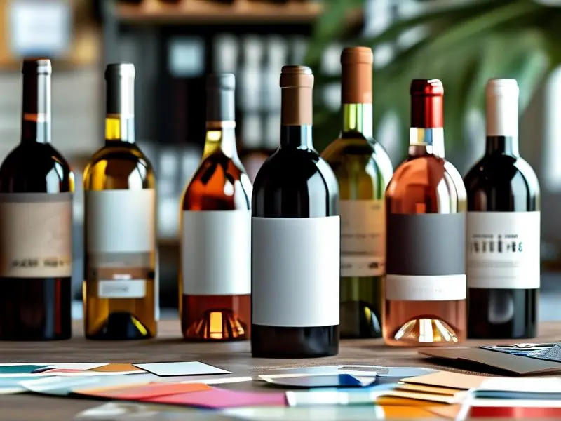 专业设计师正在进行酒贴设计工作