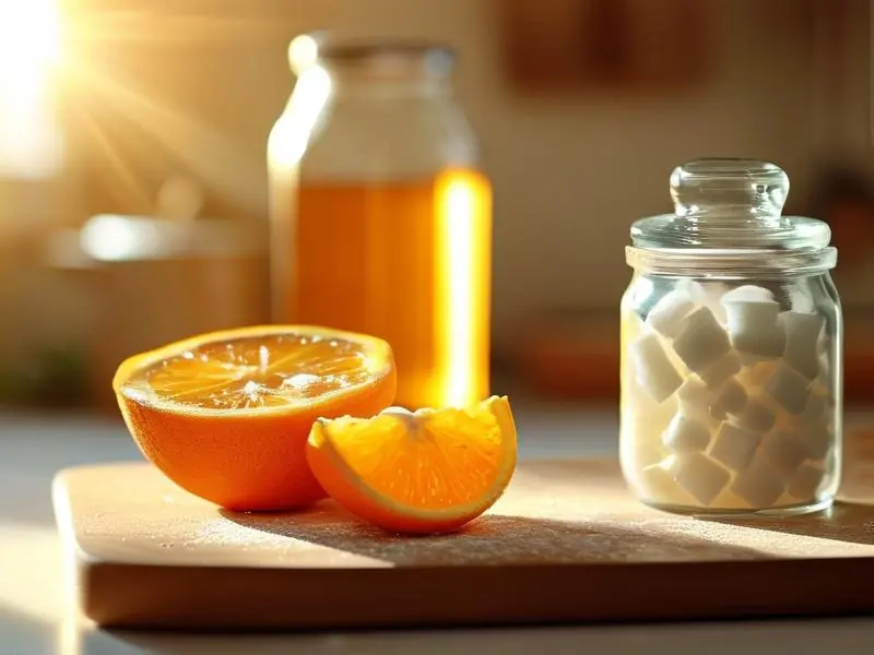 家庭自制橘子酒原料与发酵过程实拍图