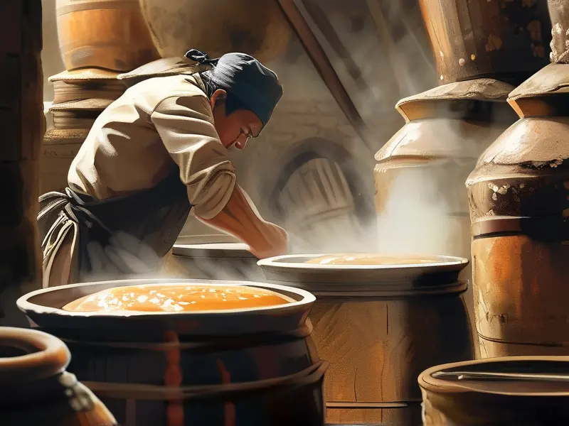 传统坤沙工艺酿酒过程实拍