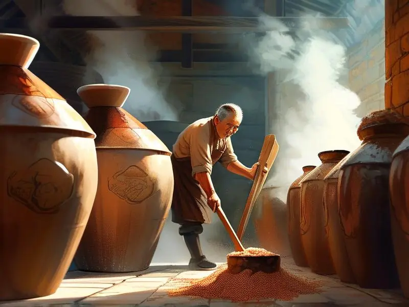 坤沙酒传统酿造工艺现场实拍