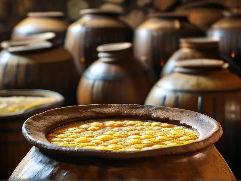 粮食酒发酵过程实拍图