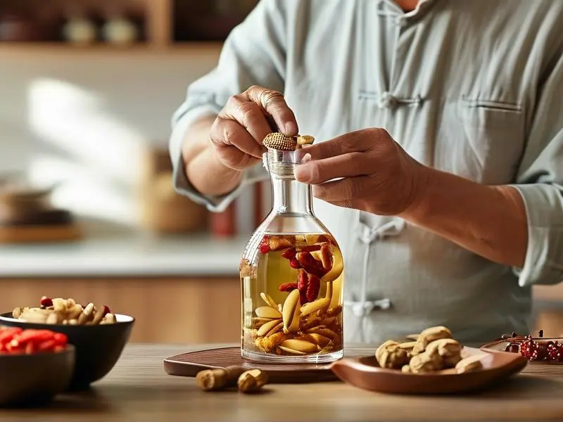 灵芝泡酒制作过程实拍图