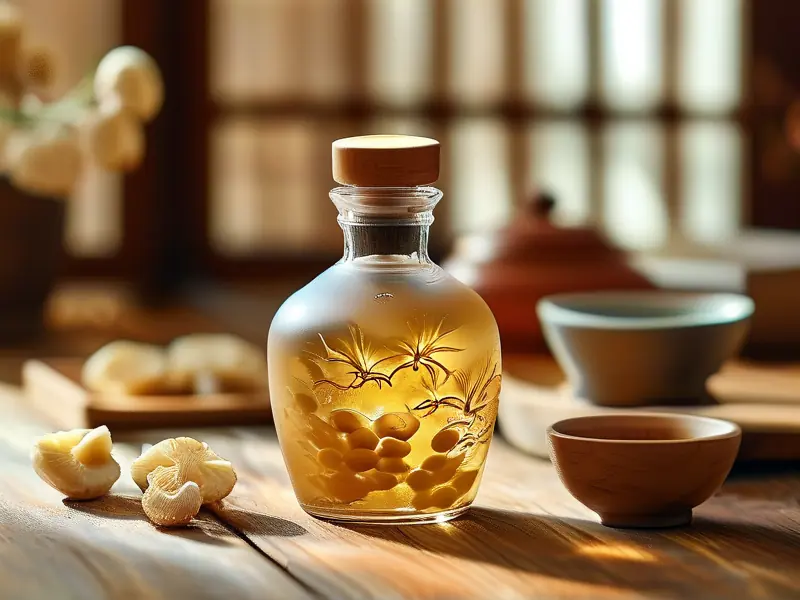 传统灵芝泡酒制作过程展示