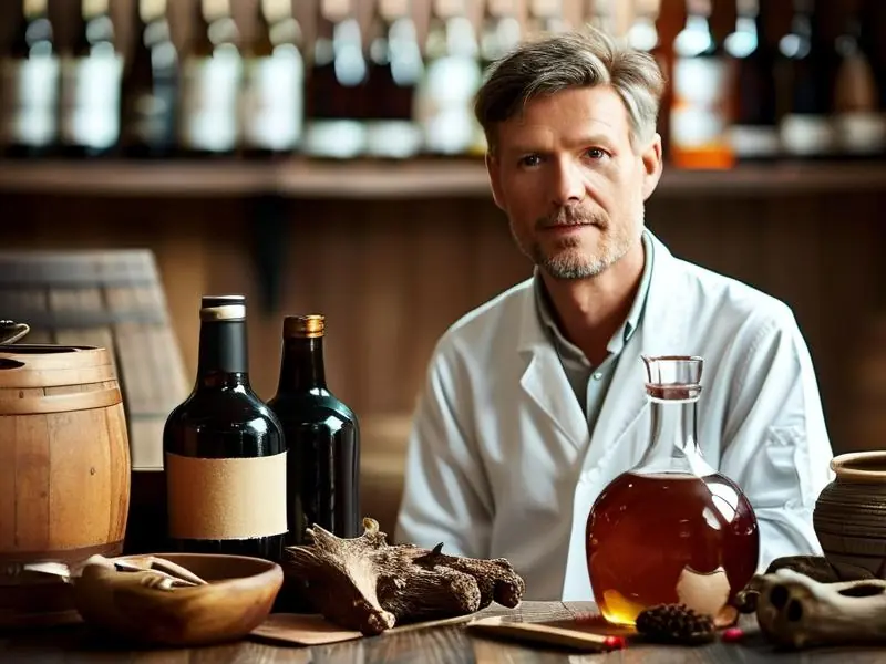 专业酿酒师演示鹿茸泡酒方法