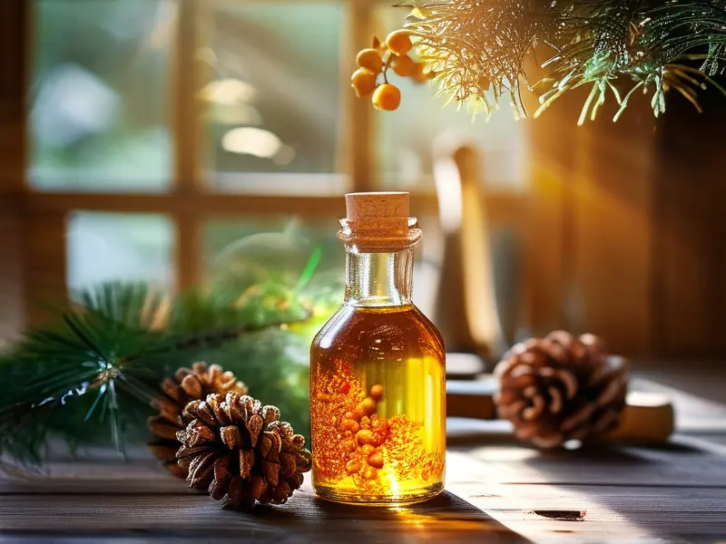 自制罗汉松果酒成品特写与原料展示