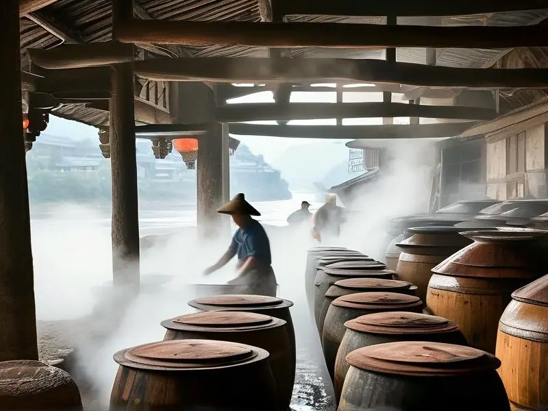 茅台镇传统酱香酒酿造场景展示