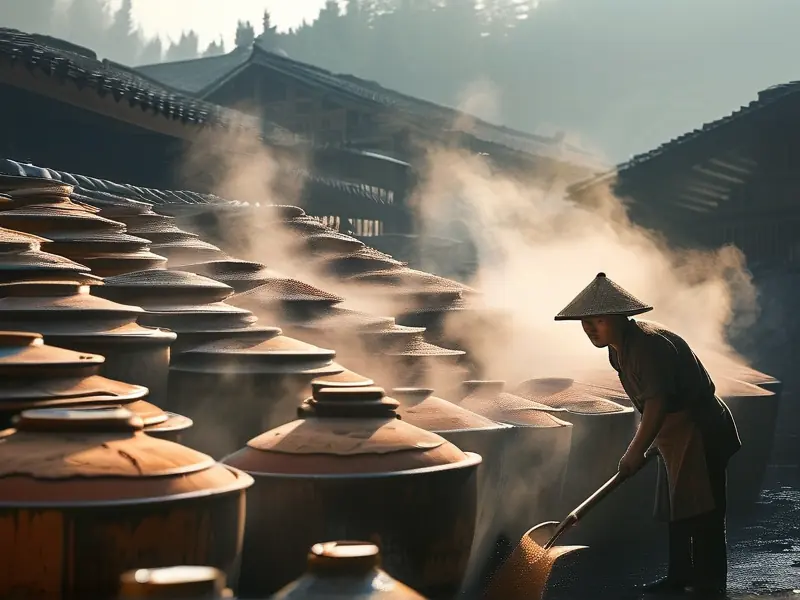 茅台镇老师傅手工酿造酱香酒现场实拍