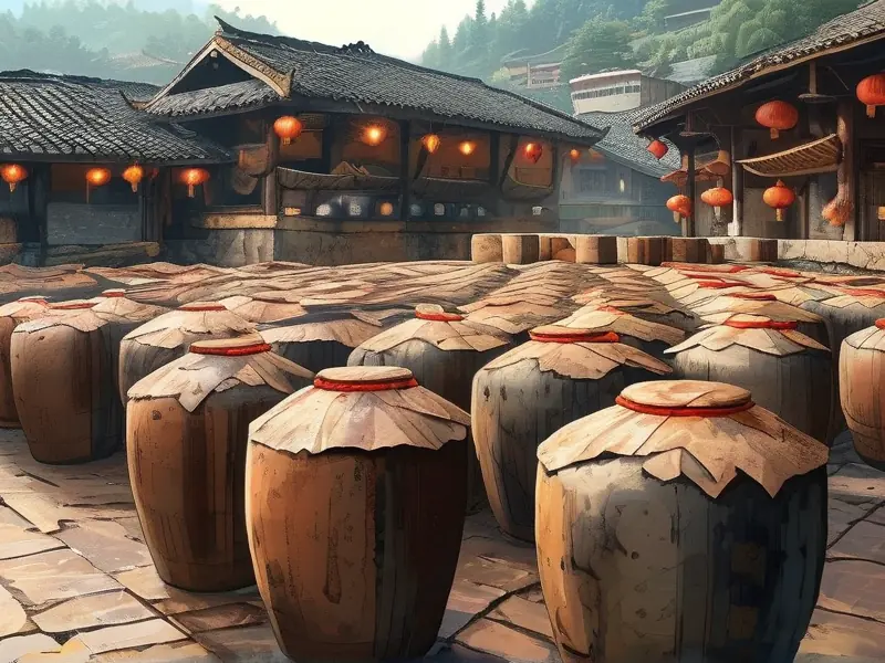 茅台镇传统手工酿造酱香酒工艺场景