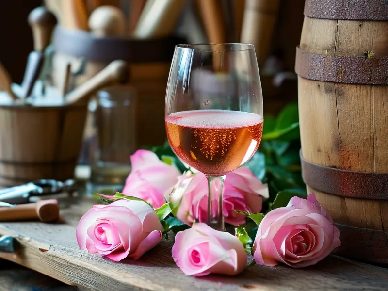 玫瑰酿酒过程与成品展示