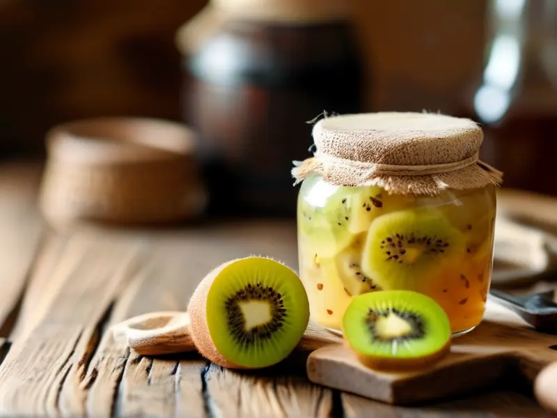 家庭自制猕猴桃酒原料与发酵过程实拍