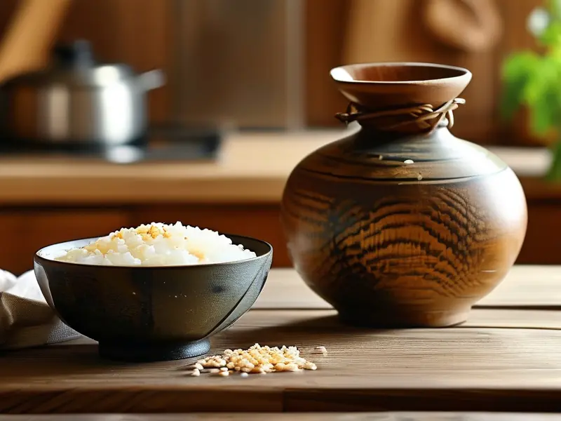 家酿米酒成品与原料展示