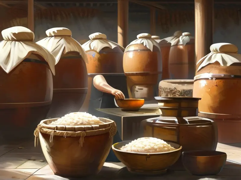 传统米酒发酵过程实拍