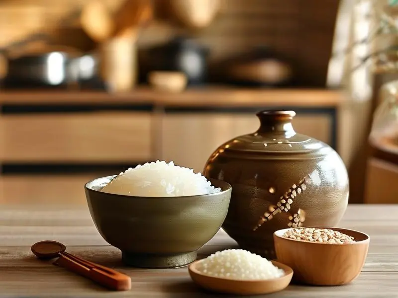 米酒制作原料及成品展示