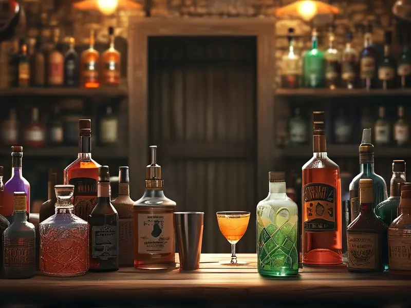 密室逃脱场景中的创意调酒过程展示