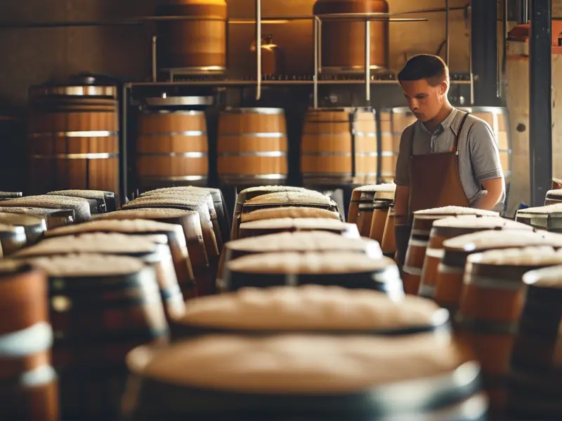 学员在专业酿酒学校学习酿酒技术的场景
