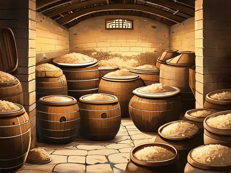 传统手工黄酒酿造过程实拍图