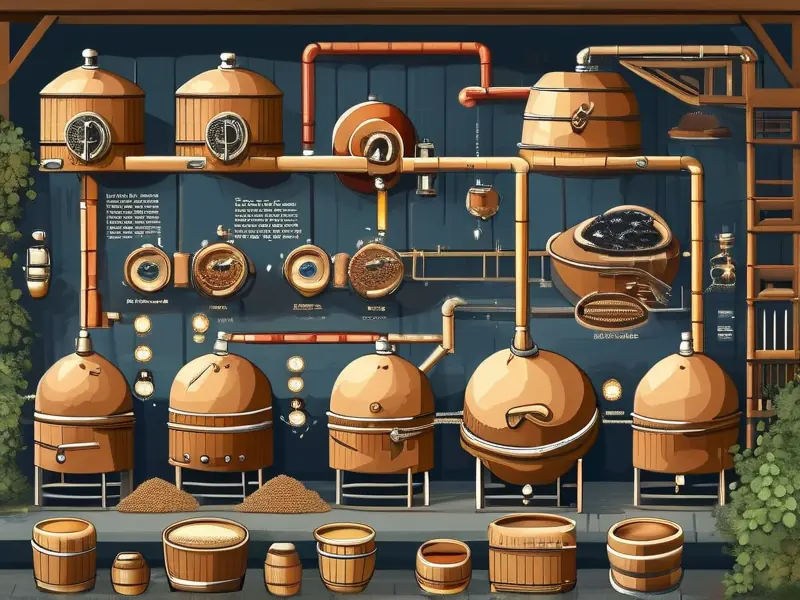 酿酒工艺流程示意图