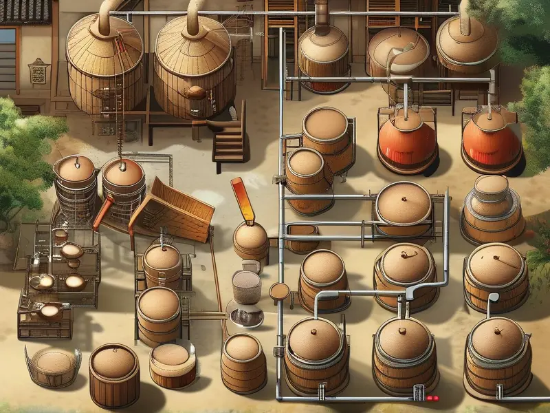 酿酒工序流程示意图