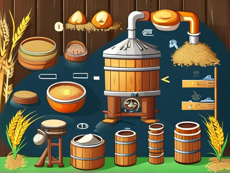 传统酿酒工艺流程分步示意图