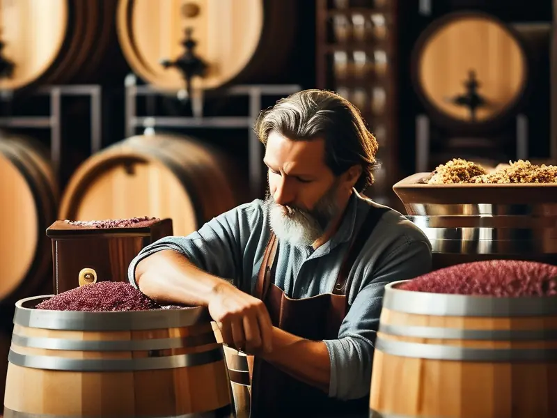 酿酒师检查发酵过程