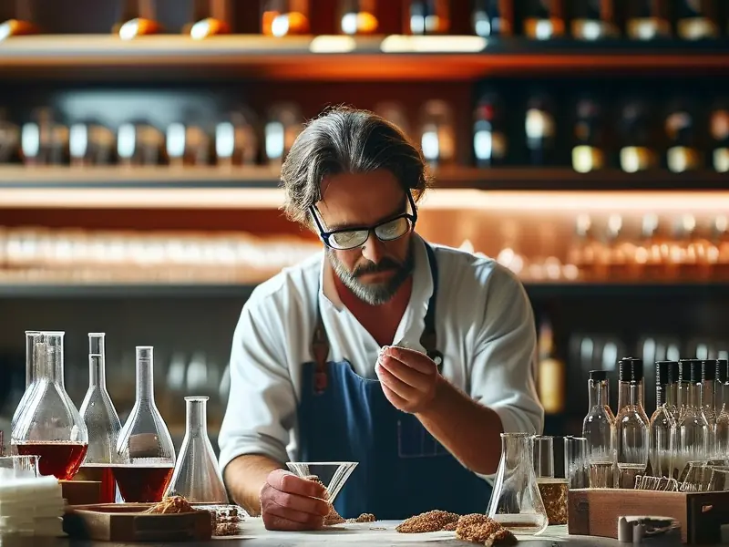 专业酿酒师在实验室培养酿酒酵母