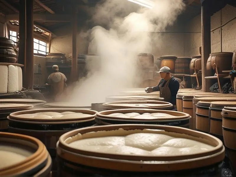 传统酿酒作坊发酵过程实景