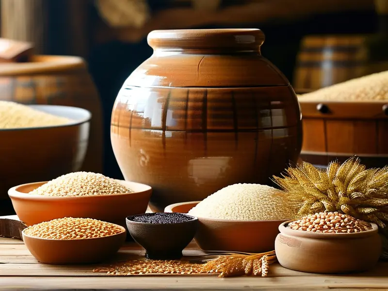 适合酿酒的多种粮食展示