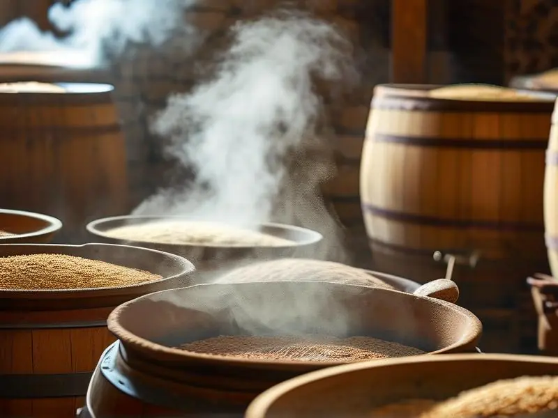 酿酒师装锅操作实景图