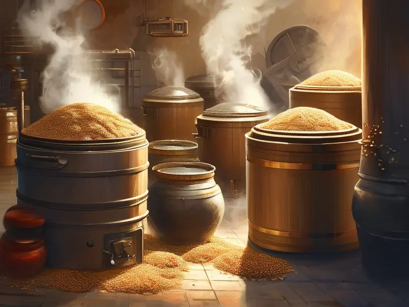 传统白酒酿造工艺现场实拍图