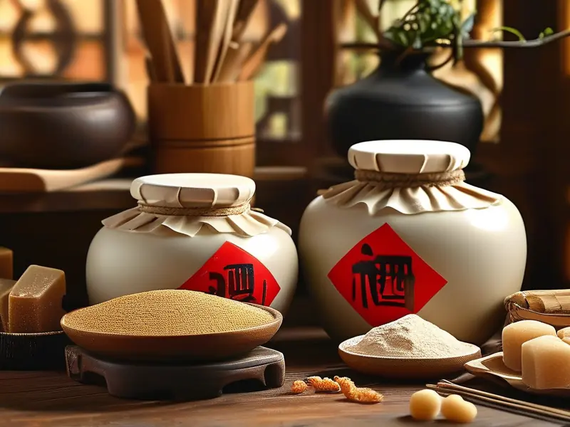 不同类型白酒酒曲展示：大曲、小曲和麸曲