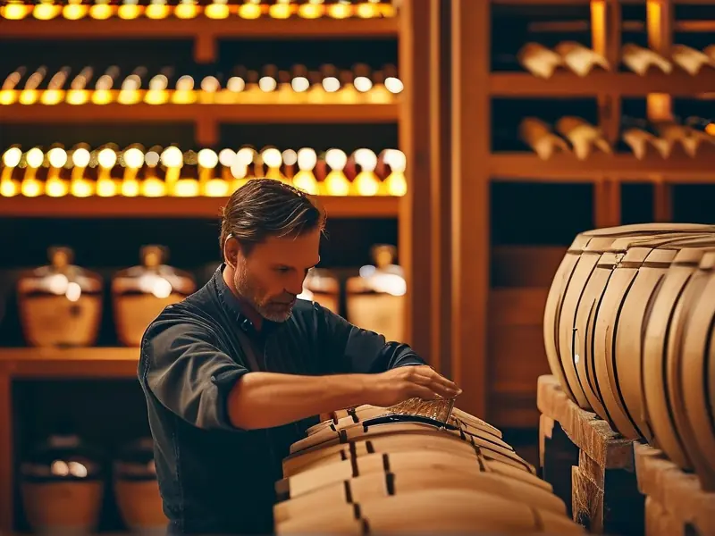 酿酒师进行白酒定制品质检测工作场景