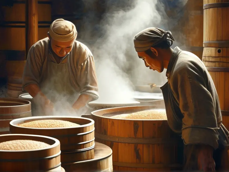 传统纯粮食酒酿造过程