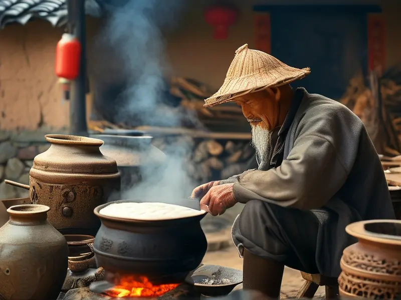 农村传统烤酒过程实拍