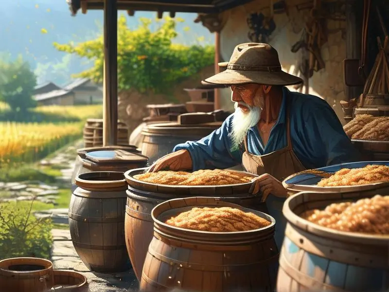 农村传统酿酒作坊实景