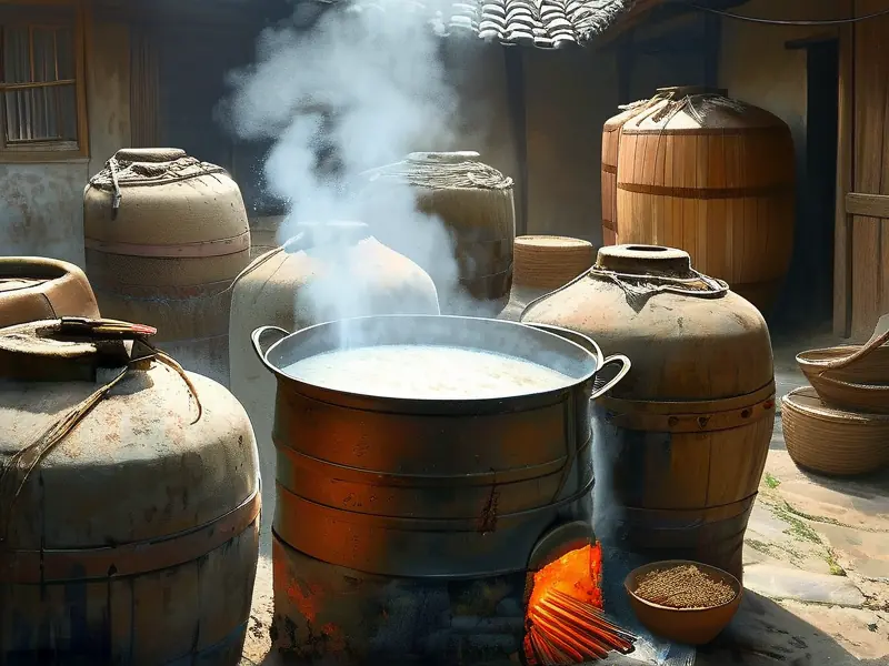 农村传统自酿白酒过程实拍