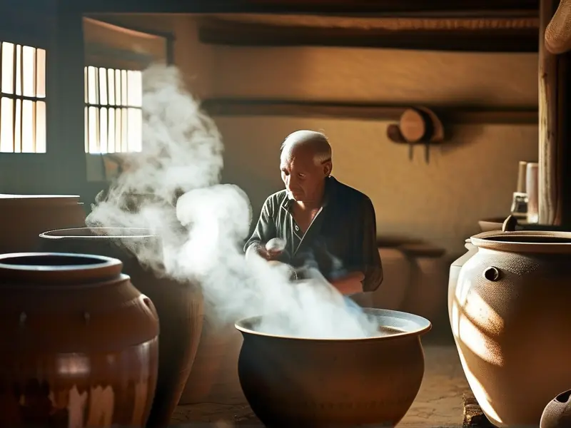 农村传统自酿白酒工艺现场实拍