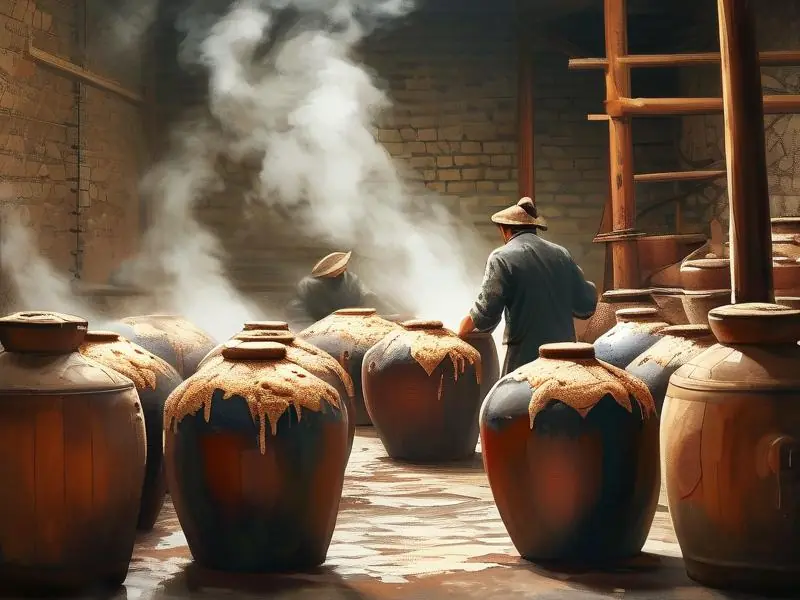 浓香型白酒传统酿造工艺现场