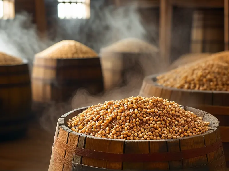 传统糯高粱酿酒发酵过程实景