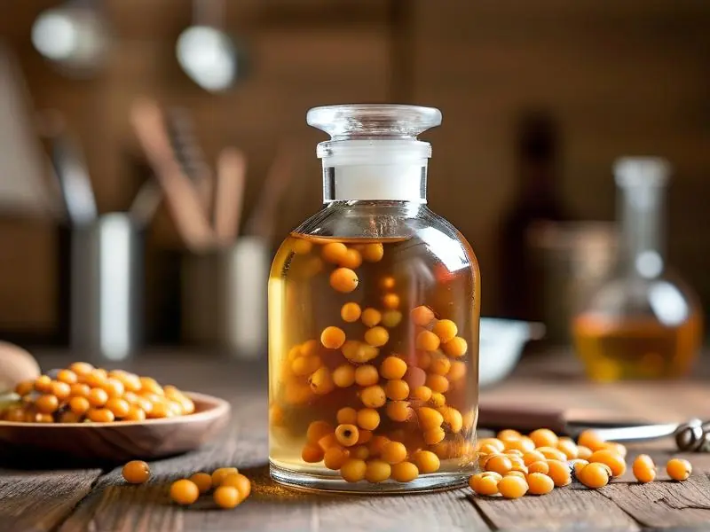 女贞子泡酒成品展示及制作工具