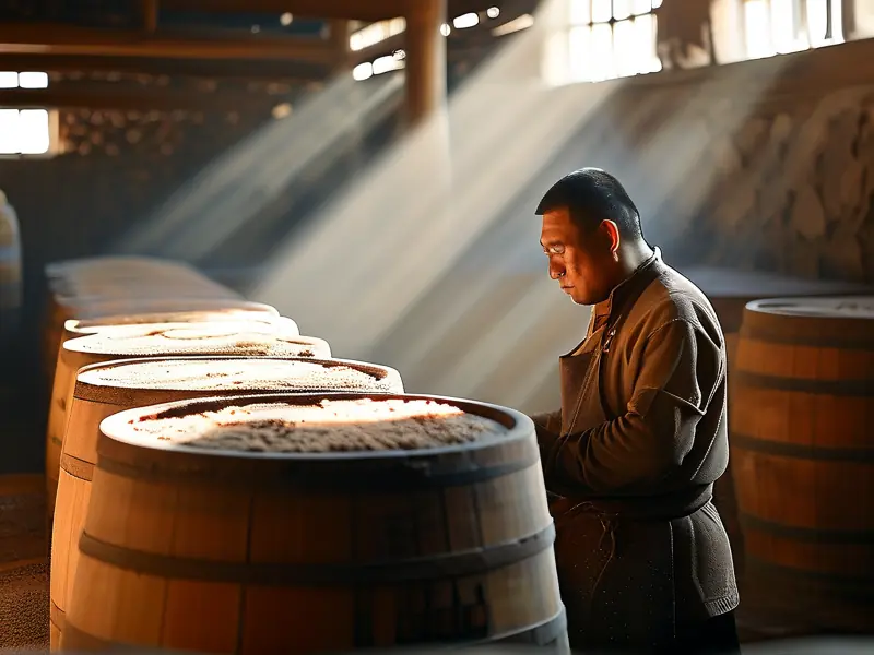 盘锦纯粮白酒传统酿造工艺现场