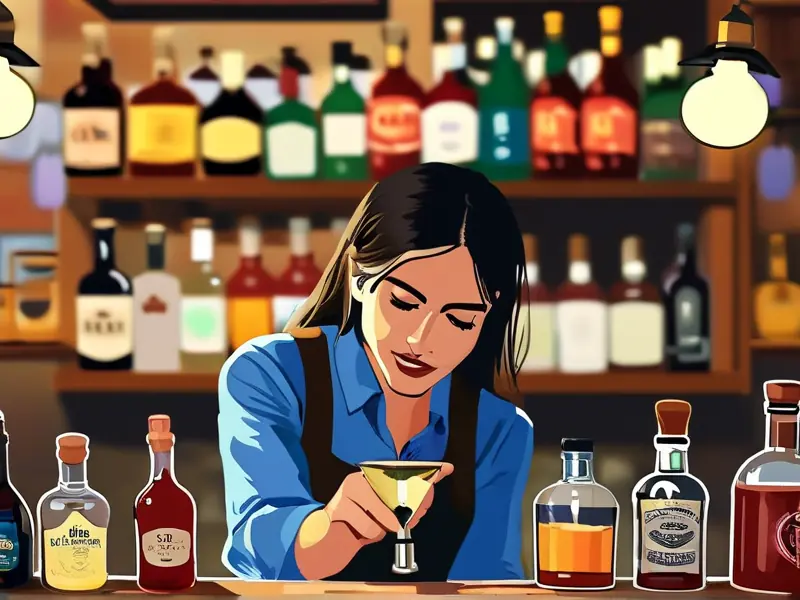 学生在调酒学校学习调酒技巧