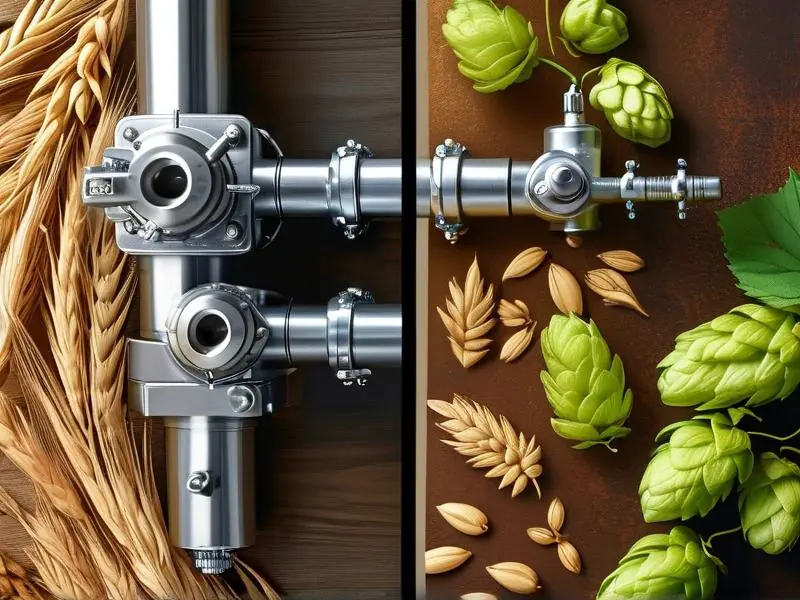 啤酒勾兑酒与酿造酒生产工艺对比示意图