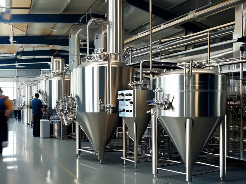 啤酒酿造设备实景展示图