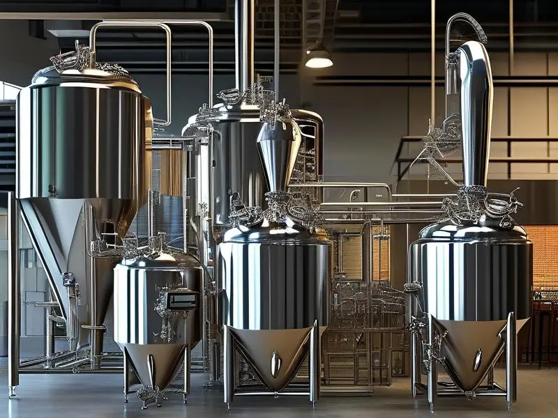 商用级不锈钢啤酒酿造设备实景展示