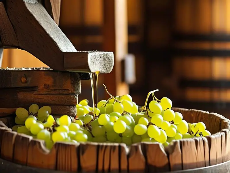 传统葡萄酒压榨工艺现场展示